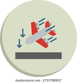 Icono de estilo de círculo plano de aterrizaje