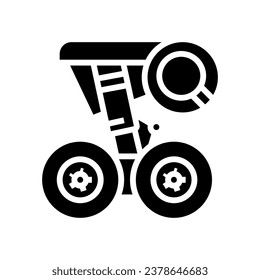 landing gear check aircraft glyph icon vector. landing gear check aircraft sign. isolated symbol illustration