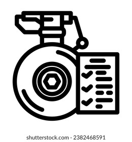 landing gear check aircraft line icon vector. landing gear check aircraft sign. isolated contour symbol black illustration