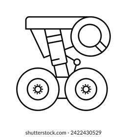 landing gear check aircraft line icon vector. landing gear check aircraft sign. isolated contour symbol black illustration