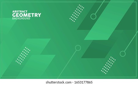 landing green geometric background. vector illustration