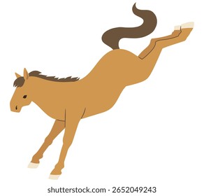 Ilustração de Cavalo de Aterrissagem (Estilo Plano)