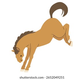 Ilustração de Cavalo de Aterrissagem (Estilo Plano)