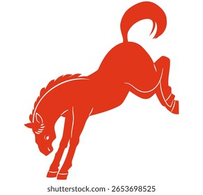 Landing Horse Silhouette Vector Illustration