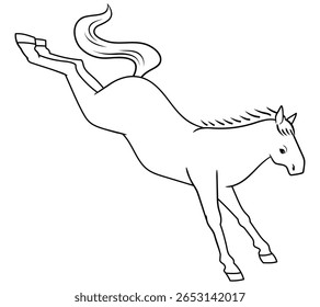 Desenhos de mão do vetor do cavalo de aterrissagem ilustração