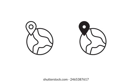 Landing Icon Design mit weißem Hintergrund Stock Illustration