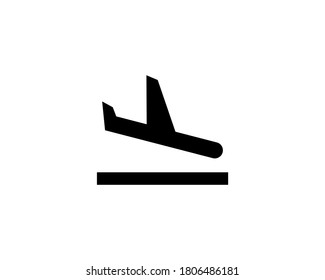 Landing icon. Flight land. Vector on isolated white background. EPS 10