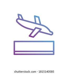Landing Icon Logo Illustration Vector Isolated. Aviation Icon Set. Editable Stroke and Pixel Perfect.