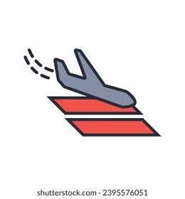 landing icon. vector.Editable stroke.linear style sign for use web design,logo.Symbol illustration.