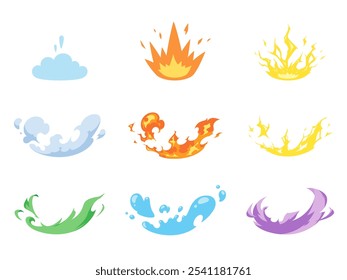 Landing impact effect material set