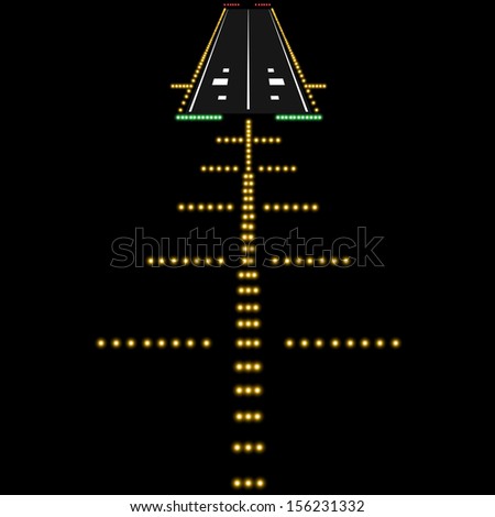 Landing lights. Vector illustration.