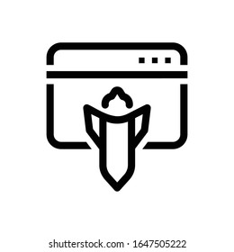 Landing line icon on white background