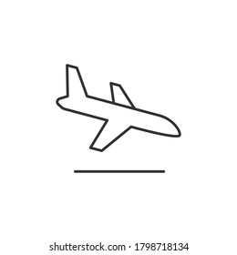 Landing linear icon design. Vector illustration.