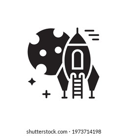 Landing Module vector solid icon. Space symbol EPS 10 file