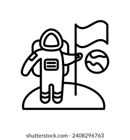 Landing On Moon icon in vector. Illustration