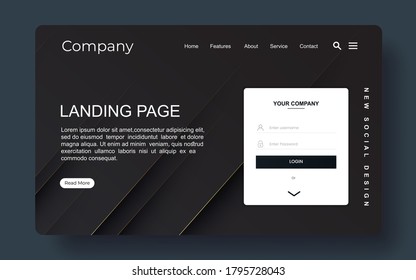 landing page with abstract background