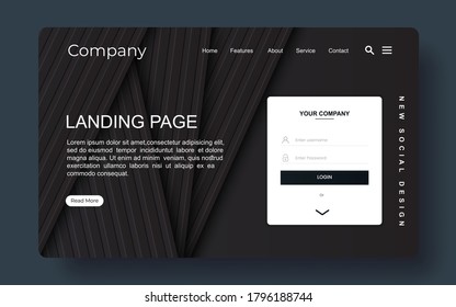 landing page with abstract background