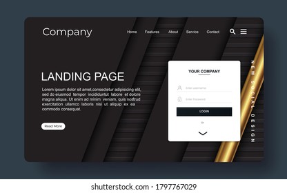landing page with abstract background