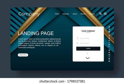 landing page with abstract background