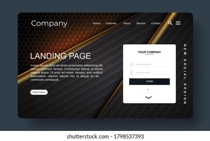 landing page with abstract background
