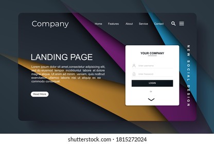 landing page with abstract background