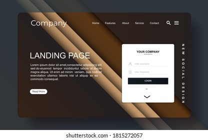 landing page with abstract background