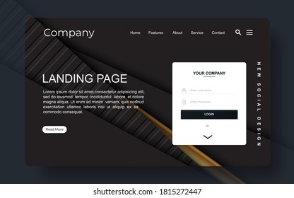 landing page with abstract background