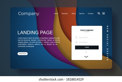 landing page with abstract background