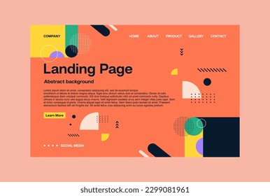 Landing page abstract background design