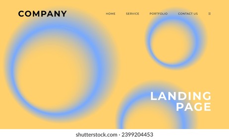 Landing Page. Abstrakter Hintergrund mit weichen Farbverlauf-Kreisformen für die Website-Grafik-Design. Vektorgrafik.