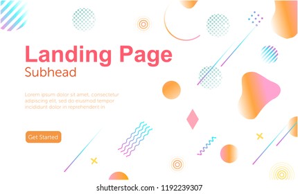 Landing Page abstract background.Vector.