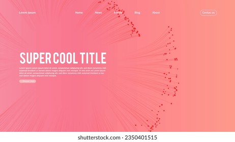 Landing page abstract design with big data. Template for website or app.