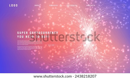 Landing page abstract design with big data. Template for website or app.
