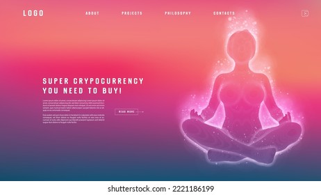 Landing page abstract design . Colorful template for website or app.