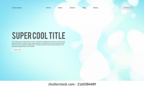 Landing page abstract design with dynamic line bubbles . Template for website or app.