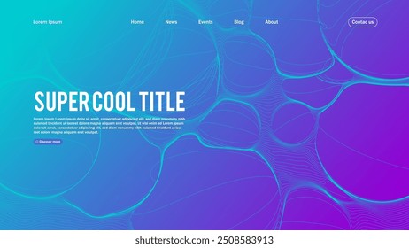Diseño abstracto de la página de aterrizaje con burbujas dinámicas de la línea . Plantilla para Sitio web o App.