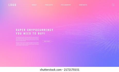 Landing page abstract design with expansion of line element. Template for website or app with tentacle shape.