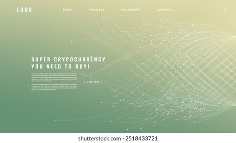 Landing page abstract design with expansion of line element. Template for website or app with tentacle shape.