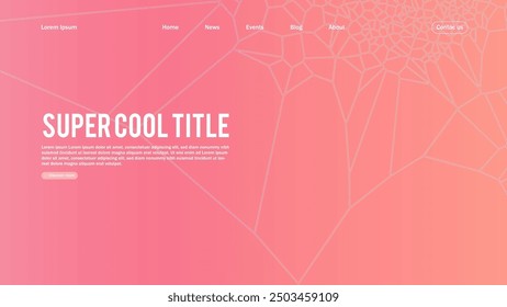 Landing page abstract design with shattered elements. Template for website or app.