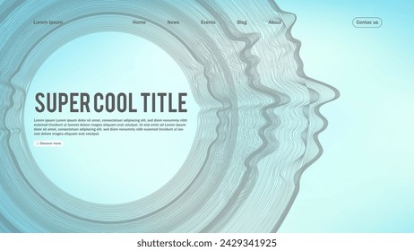 Diseño abstracto de la página de destino con elemento de esfera. Plantilla para sitio web o aplicación.