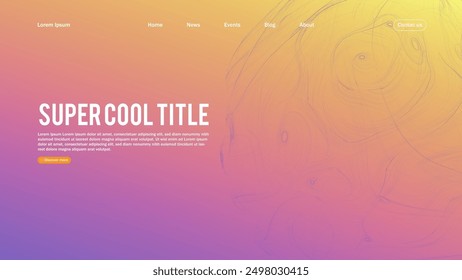 Landing page abstract design with sphere element. Template for website or app.
