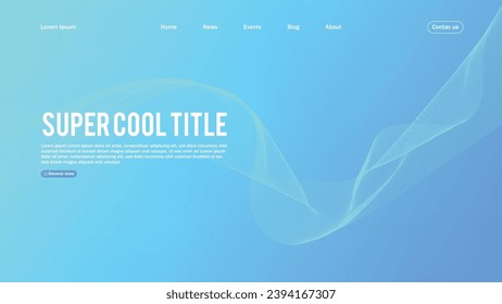 Landing page abstract design. Template for website or app. Colorful abstract minimal wave