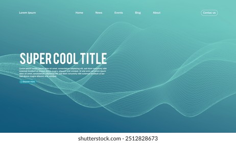 Abstraktes Design der Landing Page. Vorlage für Website oder App. Farbige abstrakte Minimalwelle