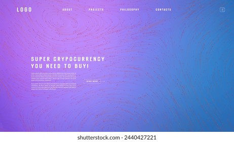 Landing page abstract design with vector field forces matris. Colorful template for website or app. Magnetic flow chart