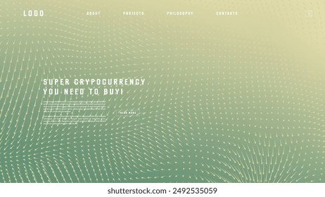 Landing page abstract design with vector field forces matris. Colorful template for website or app. Magnetic flow chart