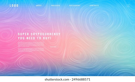 Diseño abstracto de página de aterrizaje con matriz de fuerzas de campo de Vector. Plantilla colorida para el Sitio web o el App. Diagrama de flujo magnético