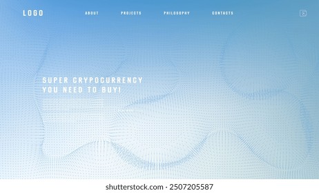 Landing page abstract design with vector field forces matris. Colorful template for website or app. Magnetic flow chart