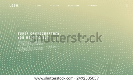 Landing page abstract design with vector field forces matris. Colorful template for website or app. Magnetic flow chart