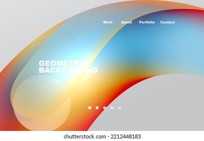 Landing page abstrakte flüssige Hintergrund. Blühende Formen, Runddesign und Kreis. Webseite für Website- oder mobile App-Bildschirmhintergründe