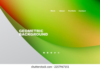 Landing page abstract liquid background. Flowing shapes, round design and circle. Web page for website or mobile app wallpaper